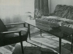 Апартаментът от соца: персийски килим, губер и табела „Образцов дом”
 